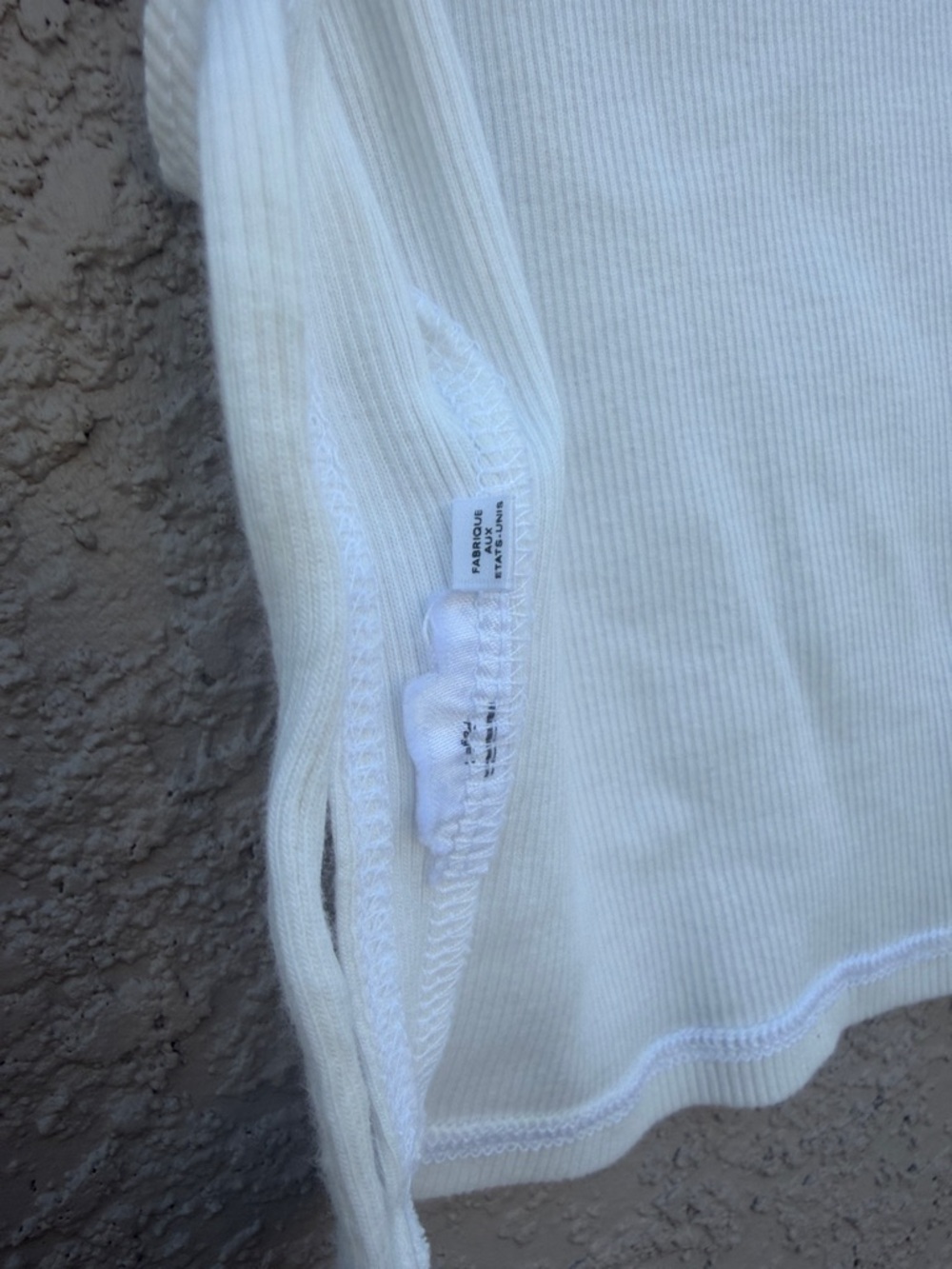 Reformation Cream Ribbed Drawstring Tank top - Picture 4 of 8